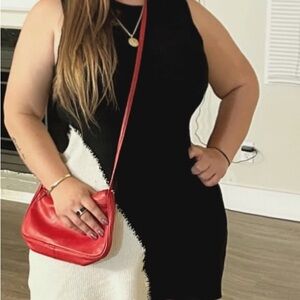 Zara Black and White Asymmetrical Dress